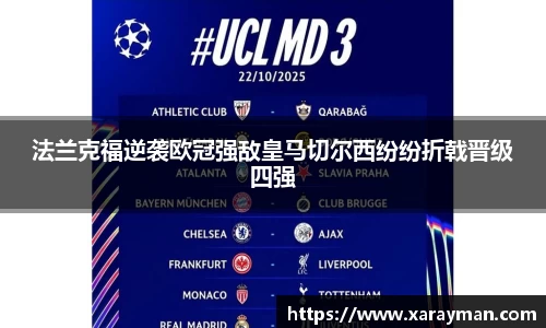 法兰克福逆袭欧冠强敌皇马切尔西纷纷折戟晋级四强